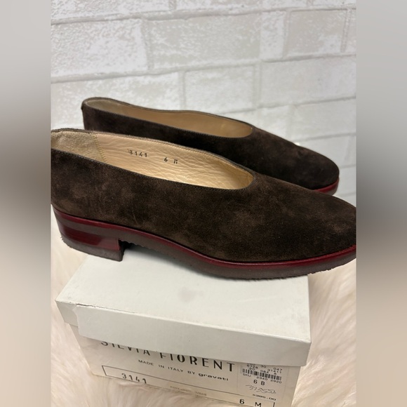Silvia Fiorentina Suede Espresso Slip On Shoes Size 6 NEW - Picture 5 of 8